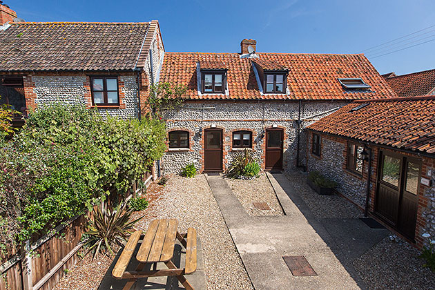 Lapwing's front door is the right hand one in the two-storey building